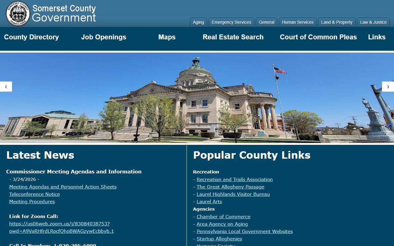 Somerset County official website for unclaimed money research