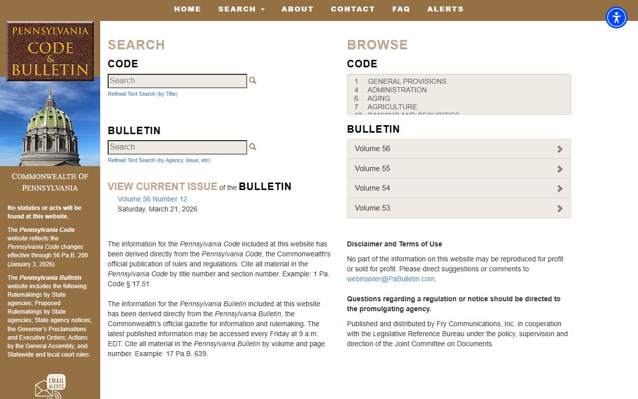 Pennsylvania unclaimed money Pennsylvania Bulletin official state publication